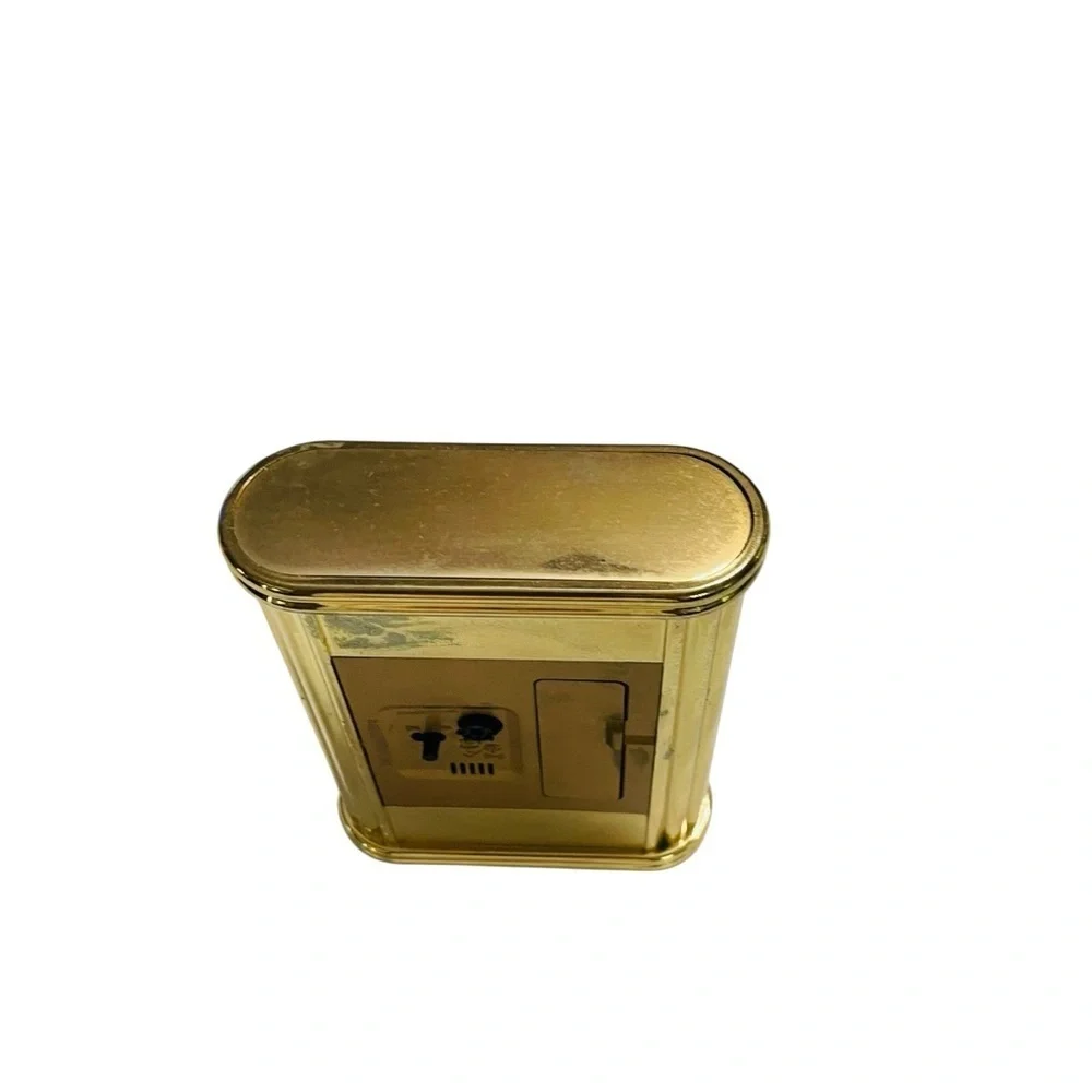 Seth Thomas Art Deco Mantel Clock - All Brass Vintage 1960 ..works With Alarm.